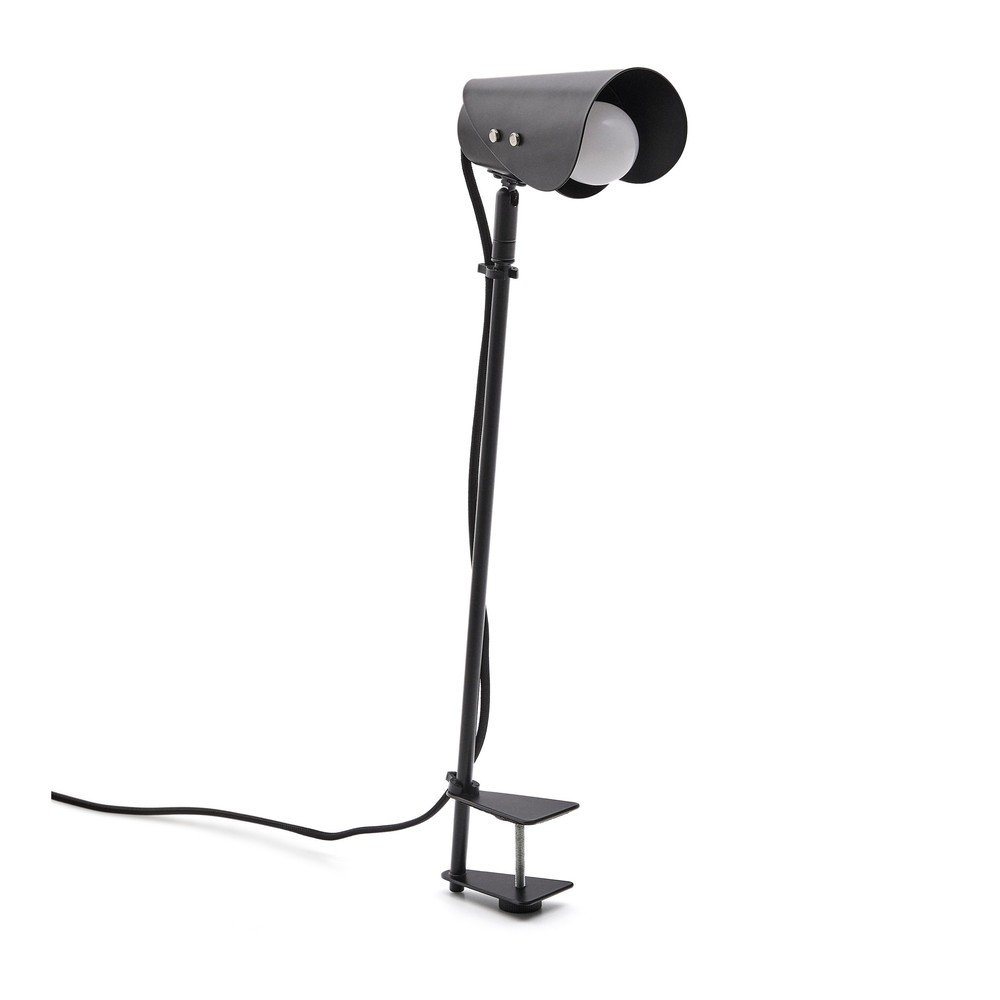 Czarna metalowa lampa stołowa z klipsem (wysokość 51 cm) Jula – Kave Home