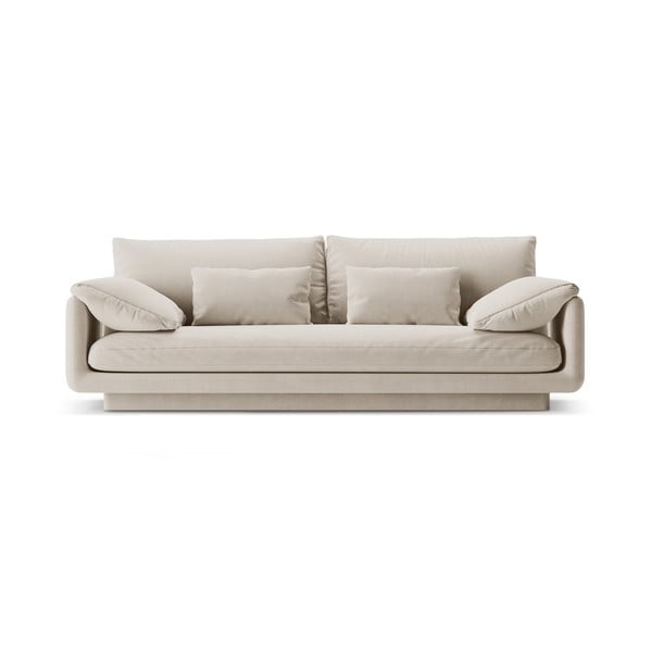 Biała aksamitna sofa 220 cm Torino – Micadoni 