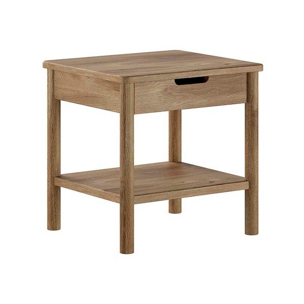 Szafka nocna z litego drewna dębowego z półką w naturalnym kolorze Olive – Vipack