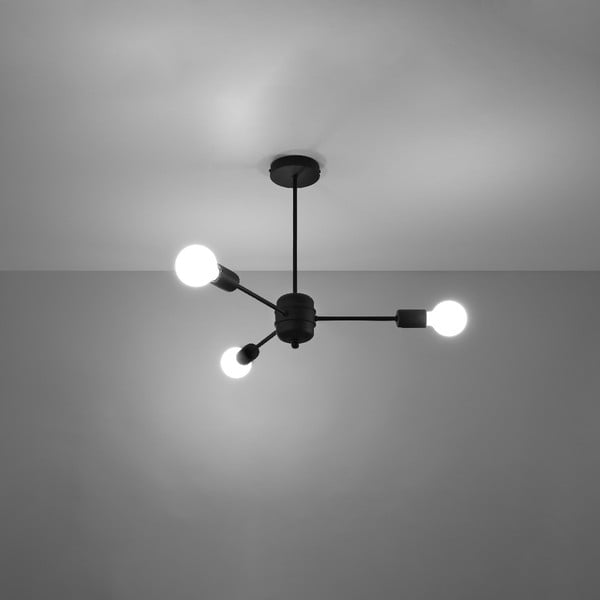 Czarna lampa sufitowa 61x61 cm Benedett – Sollux-image-2