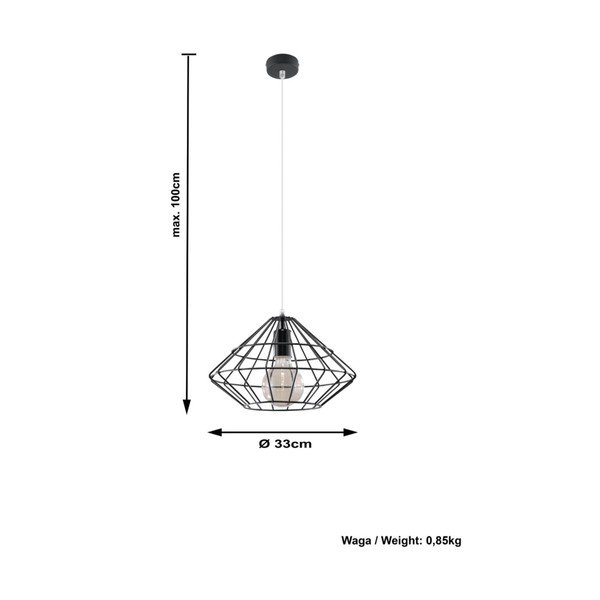 Czarna lampa wisząca Sollux Editta-image-4