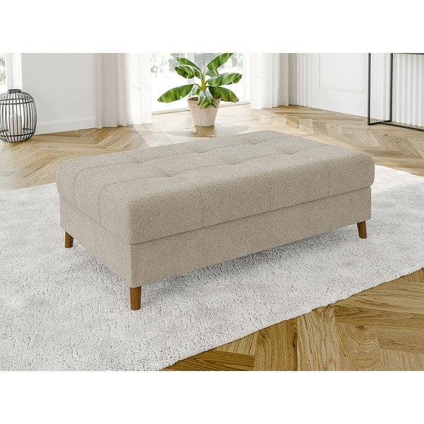 Beżowy podnóżek z materiału bouclé Ariella – Ropez-image-2