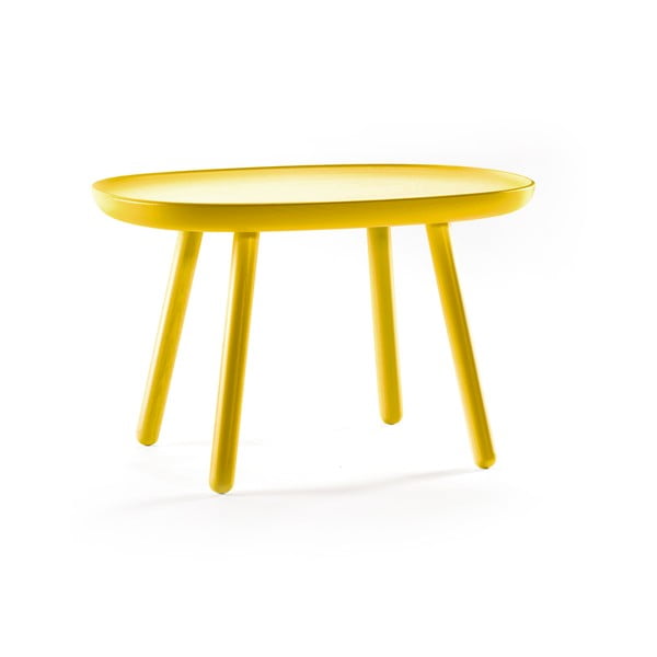 Żółty stolik z litego drewna EMKO Naïve, 61 x 41 cm