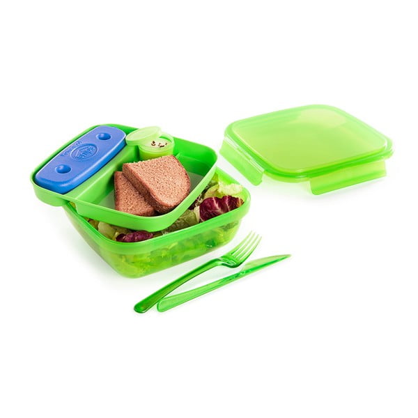 Zielony pojemnik na lunch ze sztućcami i z wkładem chłodzącym Snips Lunch, 1,5 l-image-1