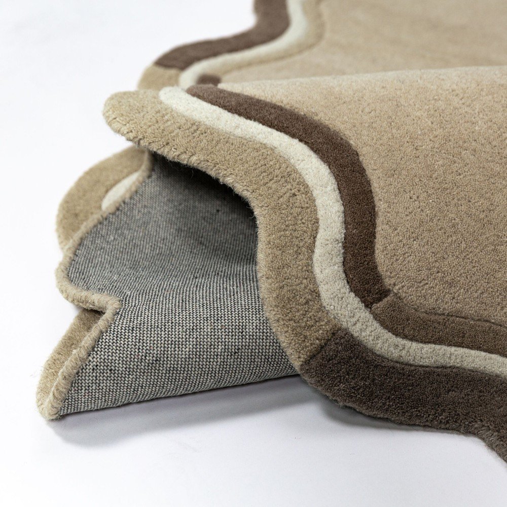 Wełniany dywan tkany ręcznie w naturalnym kolorze 200x290 cm Leo Scallop – Flair Rugs (zdjęcie 3)