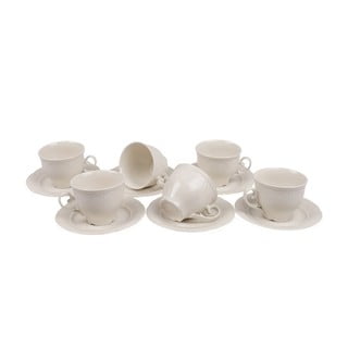 Komplet 6 porcelanowych filiżanek ze spodkami Kutahya Elegance, 150 ml