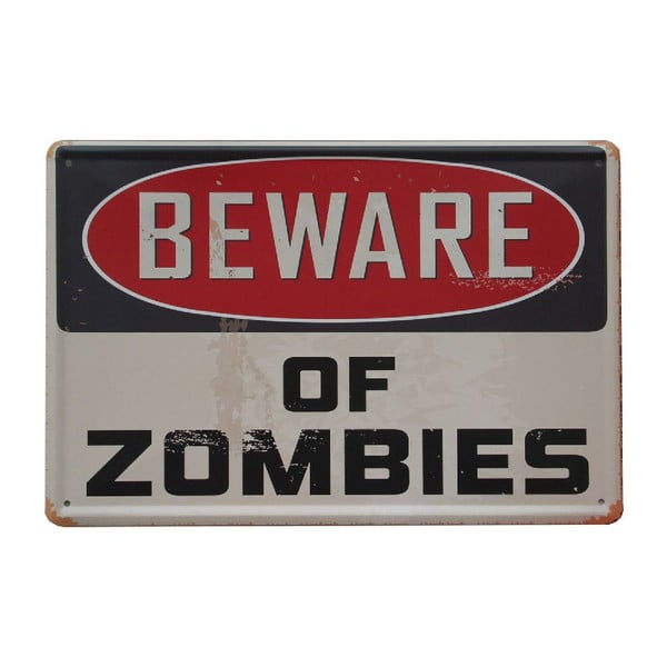 Tablica Beware of Zombies, 20x30 cm