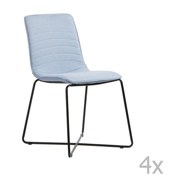 Zestaw 4 niebieskich krzeseł Design Twist Ibiza