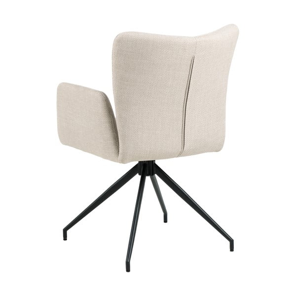 Beżowe tapicerowane fotele jadalniane zestaw z podłokietnikami 2 szt. Laura – Actona-image-3