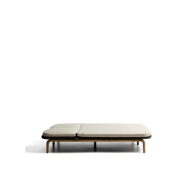 Ciemnoszary dwuosobowy drewniany regulowany leżak ogrodowy Alipa – Kave Home-image-4