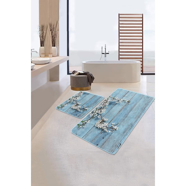 Niebieskie dywaniki łazienkowe zestaw 2 szt. 60x100 cm – Mila Home-image-1