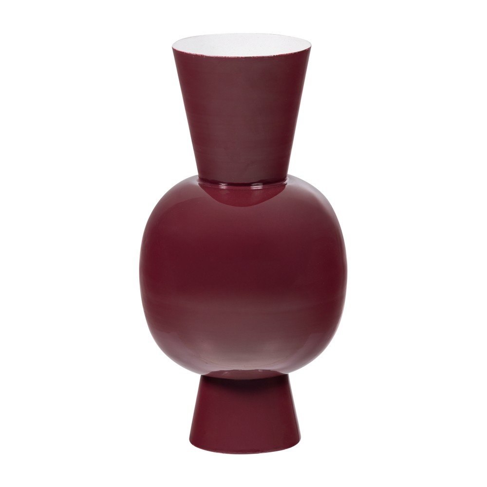 Bordowy metalowy wazon (wysokość 38 cm) Auri – WOOOD