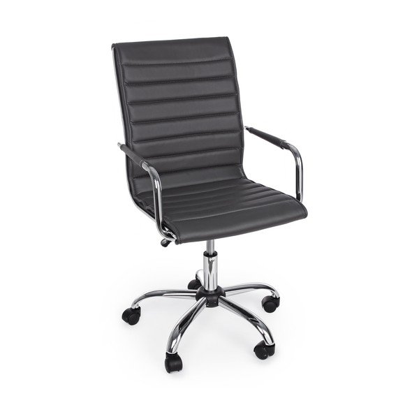 Ciemnoszare krzesło biurowe z imitacji skóry Perth – Yes Everyday