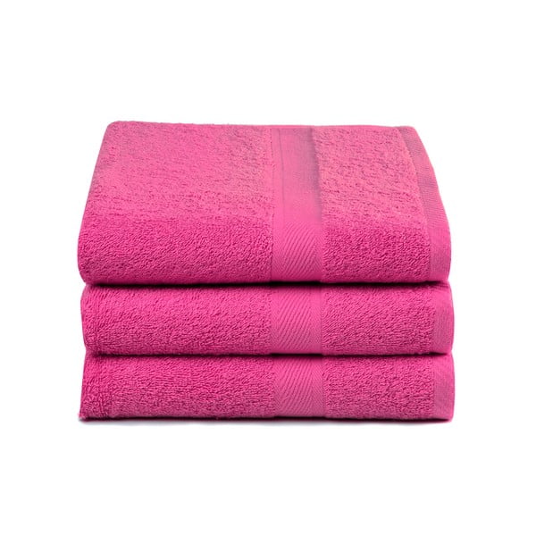 Zestaw 3 fioletowych ręczników Ekkelboom, 70x140 cm