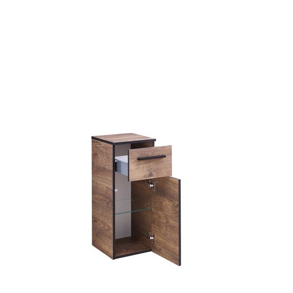 Brązowa niska szafka łazienkowa w dekorze dębu 30x72 cm Set 374 – Pelipal-image-2