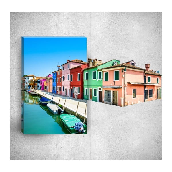 Obraz 3D Mosticx Colourful Village, 40x60 cm
