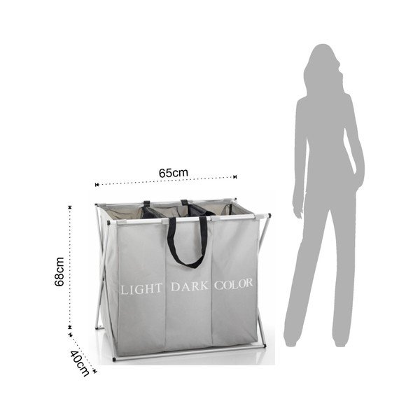 Szary potrójny kosz na pranie Tomasucci Laundry-image-1