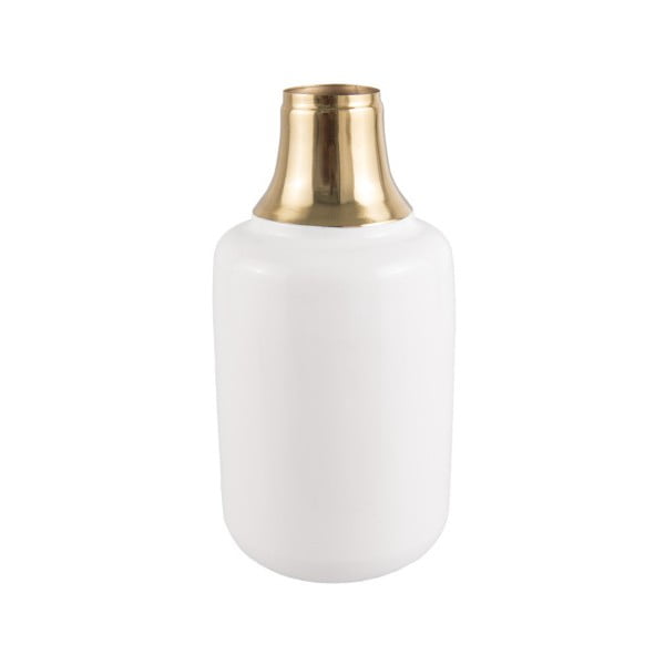 Biały wazon z detalem w złotym kolorze PT LIVING Shine, wys. 28 cm
