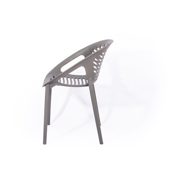 Zestaw ogrodowy dla 4 osób z szarymi krzesłami Joanna i stołem Viking, 90x150 cm-image-4