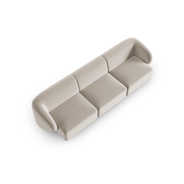 Beżowa aksamitna sofa 266 cm Paolo – Milo Casa-image-1