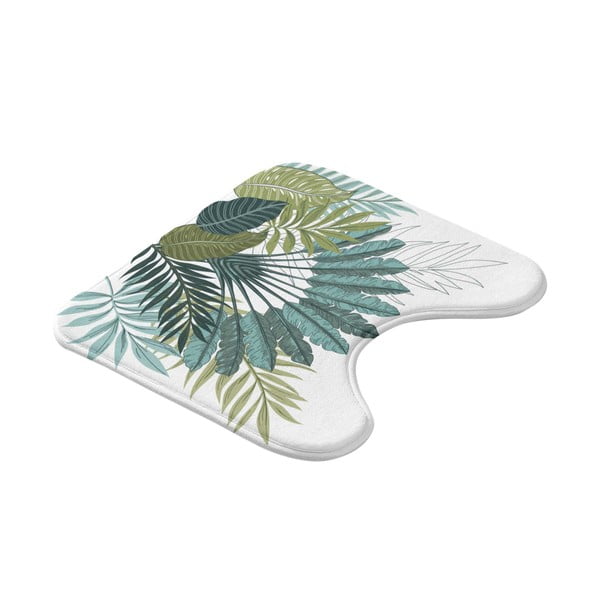 Biało-zielony dywanik łazienkowy do WC 45x45 cm Panazio – douceur d'intérieur-image-2