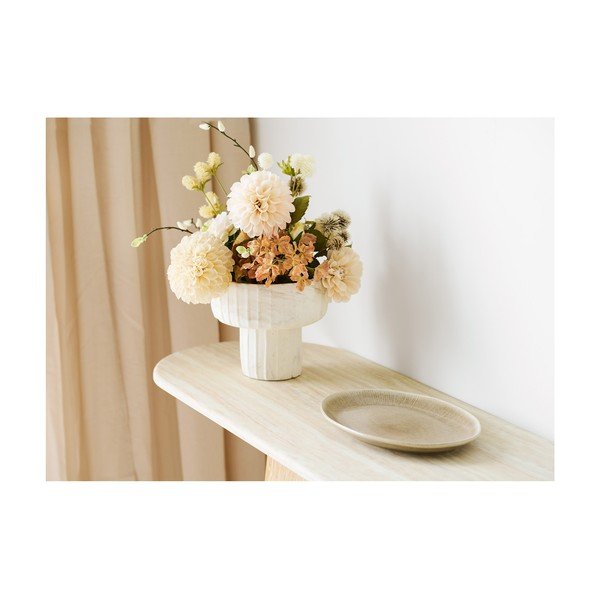 Kremowa/w naturalnym kolorze konsola z kamiennym blatem 40x130 cm Larvik – House Nordic-image-2
