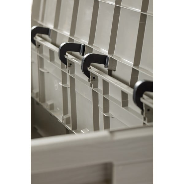 Jasnoszara plastikowa skrzynia ogrodowa Woodys – Toomax-image-4