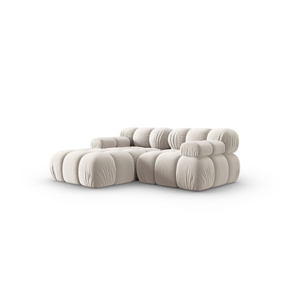 Beżowy aksamitny narożnik modułowy (lewostronny) Bellis – Micadoni -image-3