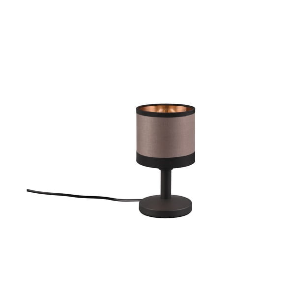 Czarno-brązowa lampa stołowa (wys. 22 cm) Davos – Trio