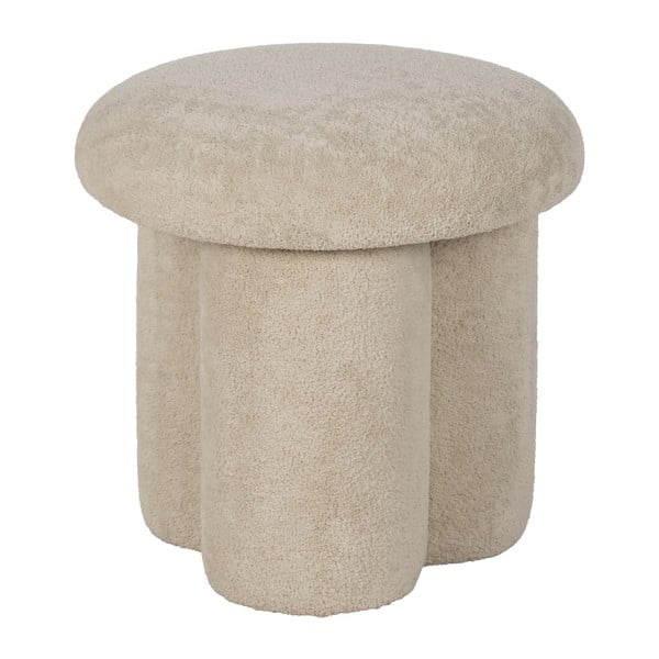 Beżowy puf z materiału bouclé – Ixia