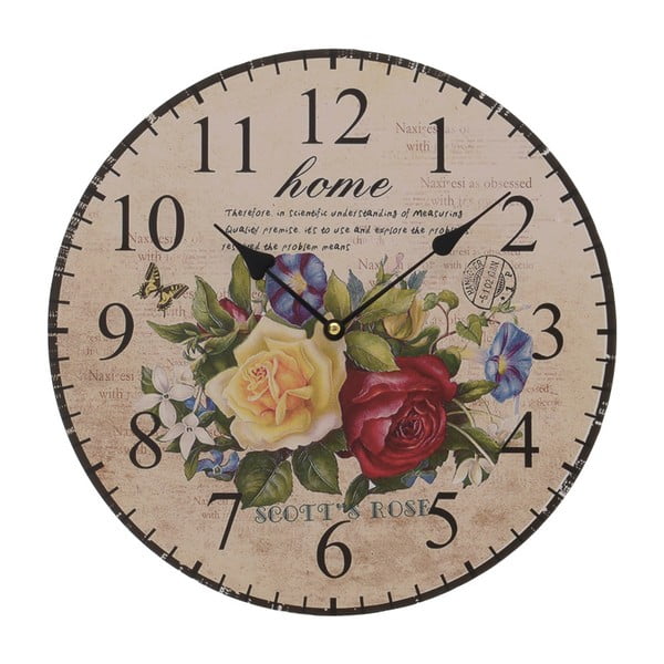 Zegar ścienny InArt Rosas, ⌀ 34 cm