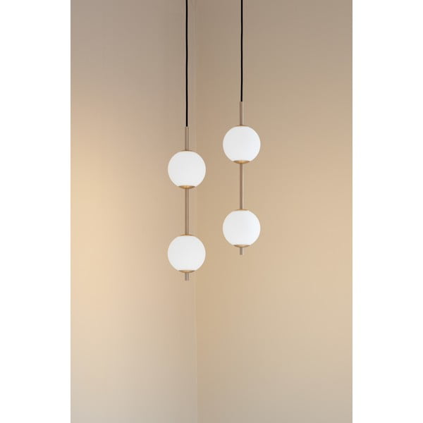 Metalowa lampa wisząca LED w kolorze mosiądzu ze szklanym kloszem ø 12 cm Audrey – UMAGE-image-1