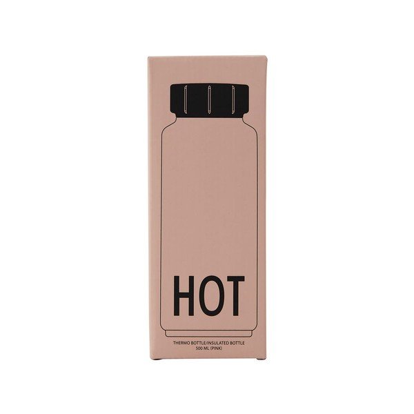 Różowa butelka termiczna Design Letters Hot, 500 ml-image-2