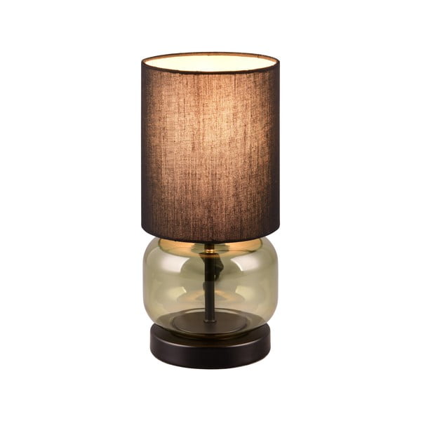 Zielono-czarna lampa stołowa z tekstylnym kloszem (wys. 28,5 cm) Elio – Trio-image-1