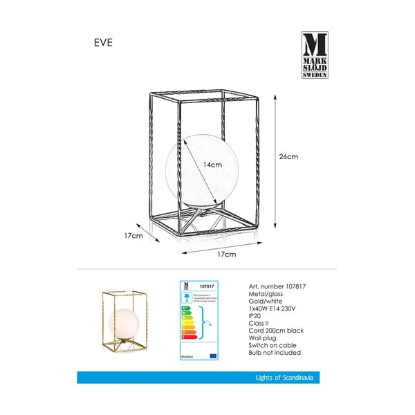 Lampa stołowa w kolorze złota Markslöjd Eve Table Gold-image-2