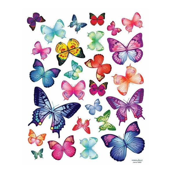 Komplet 26 sztuk naklejek Ambiance Exotic Butterflies-image-2