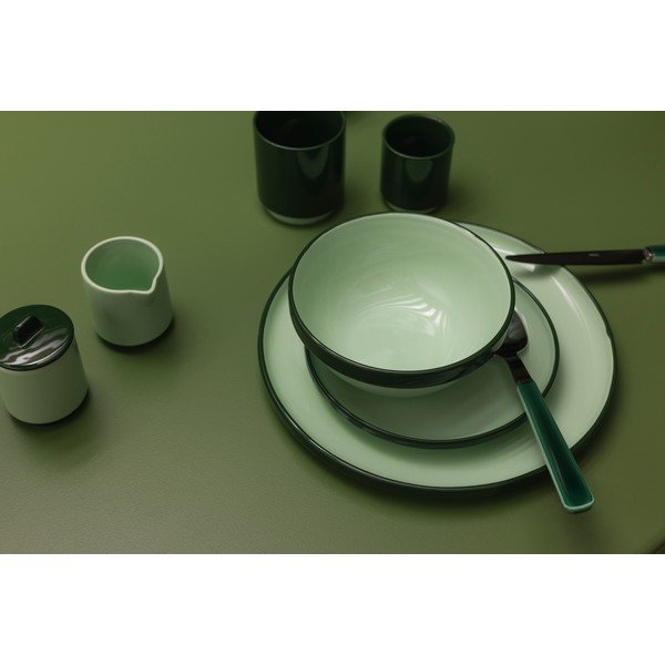 Zielony głęboki kamionkowy talerz ø 21 cm Duo – ONA-image-4