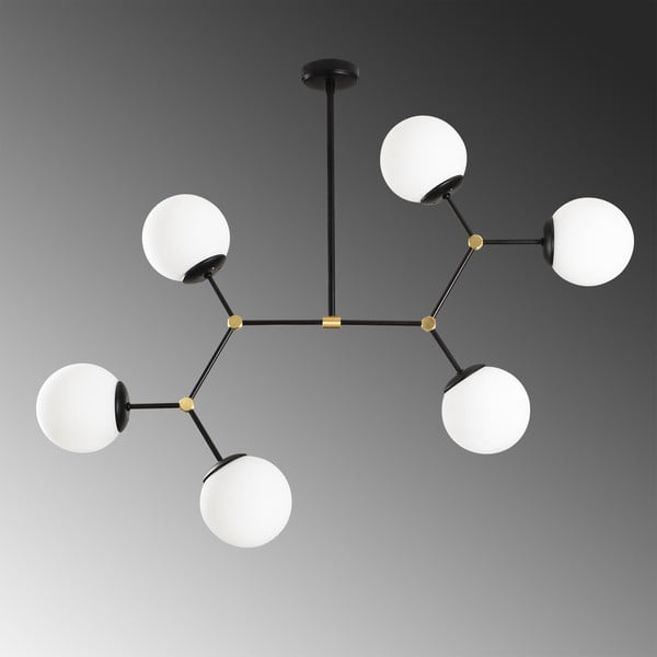 Czarna lampa wisząca z 6 kloszami Opviq lights Damar-image-1