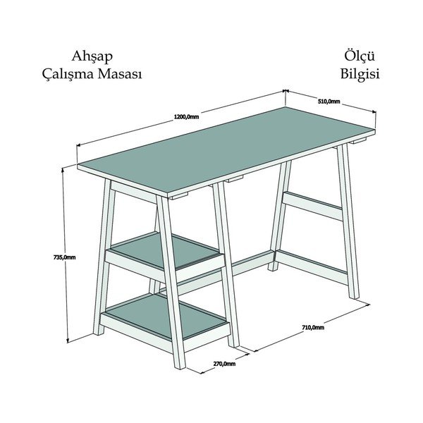 Brązowe biurko z litego drewna sosnowego Perla-image-2