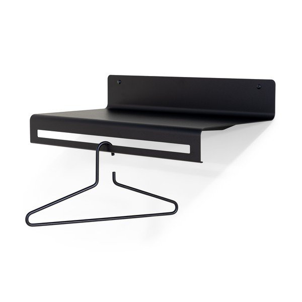 Czarny metalowy wieszak ścienny z półką 60 cm Sway – Spinder Design-image-3