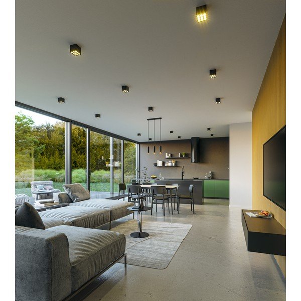 Czarna lampa wisząca z metalowym kloszem Tresos II – GTV-image-2