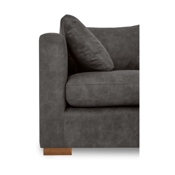 Antracytowa sofa z imitacji skóry 266 cm Hamburg – Scandic-image-4