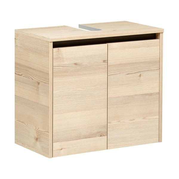 Wisząca szafka pod umywalkę w dekorze sosny w naturalnym kolorze 53x60 cm Quickset 393 – Pelipal