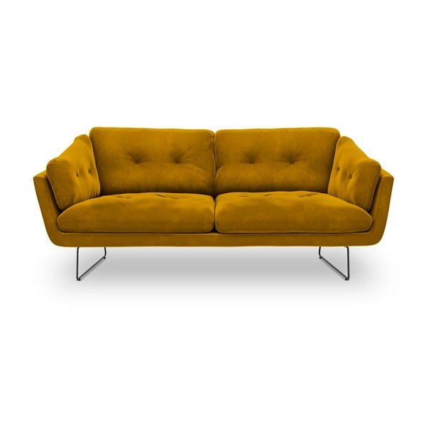 Żółta sofa z aksamitnym obiciem Windsor & Co Sofas Gravity
