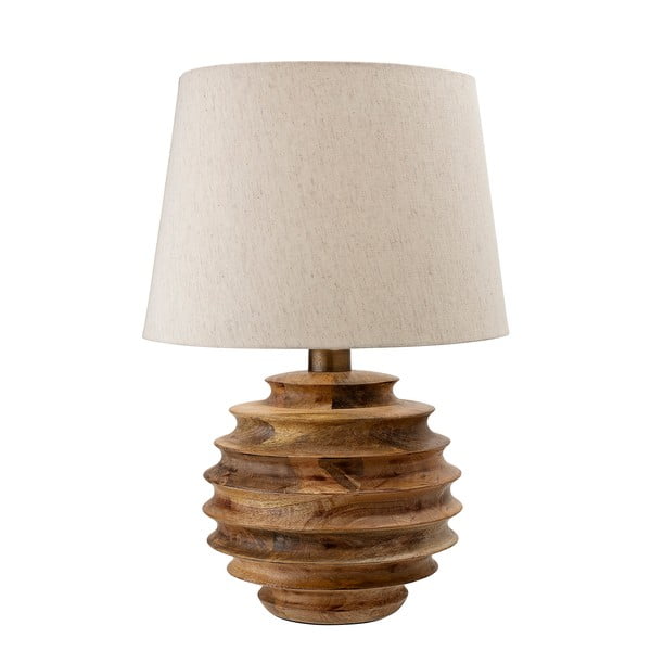 Lampa stołowa w ciemnym naturalnym kolorze z tekstylnym kloszem (wysokość 54 cm) Svale – Bloomingville