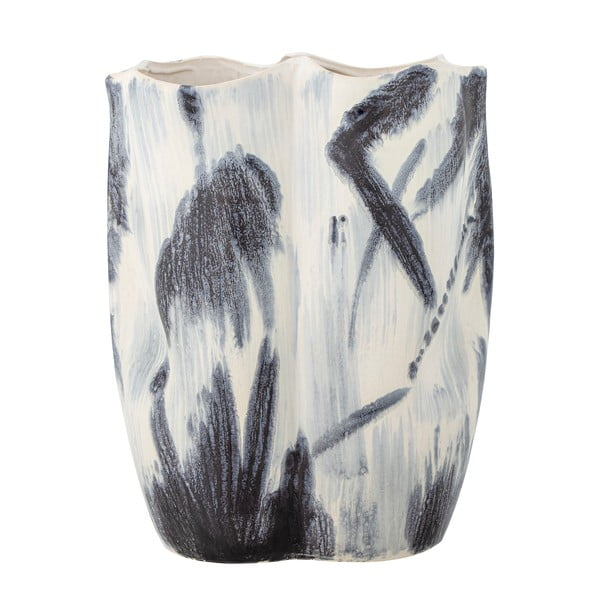 Czarno-biały kamionkowy wazon (wysokość 37 cm) Elira – Bloomingville