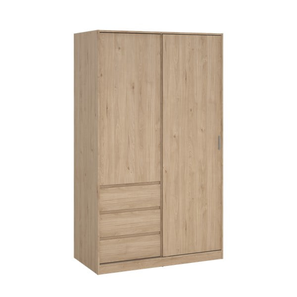 Szafa w dekorze dębu z drzwiami przesuwnymi w naturalnym kolorze 119x200x60 cm Naia – Tvilum-image-2