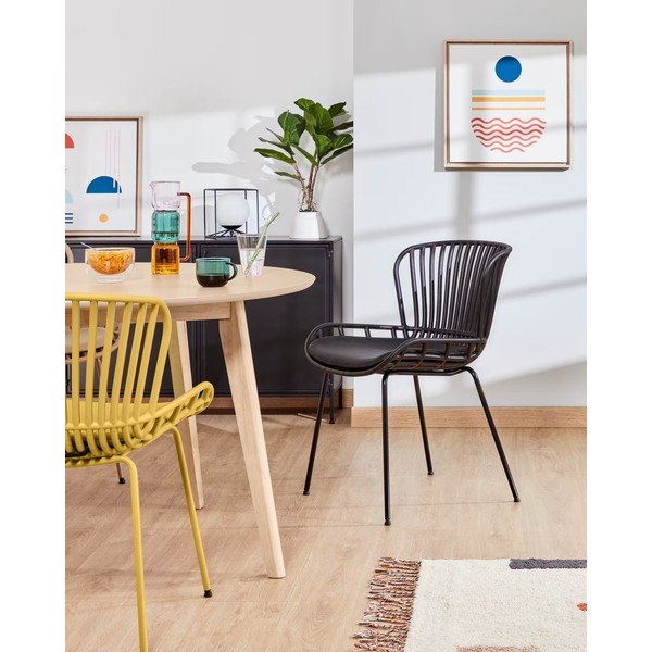 Czarne krzesło ogrodowe ze stalową konstrukcją Kave Home Surpik-image-1