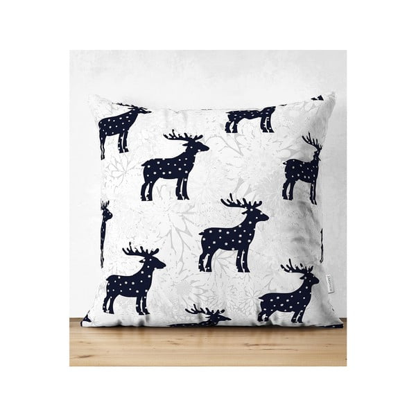 Zestaw 4 świątecznych poszewek na poduszki i bieżnika Minimalist Cushion Covers Reindeer and Stars-image-4