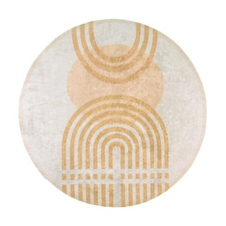 Żółto-szary okrągły dywan ø 100 cm – Vitaus